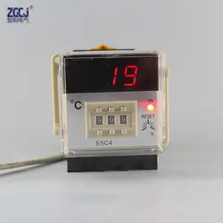 Мм 0-999 градусов маленький размер 48*48 мм DIN 35 мм Монтажный регулятор температуры K Тип вход Цифровой термостат CJ-E5C4