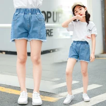 Г., летние модные красивые милые детские короткие джинсы для детей 3, 4, 6, 8, 10, 12, 14 лет джинсовые шорты с кисточками для девочек-подростков