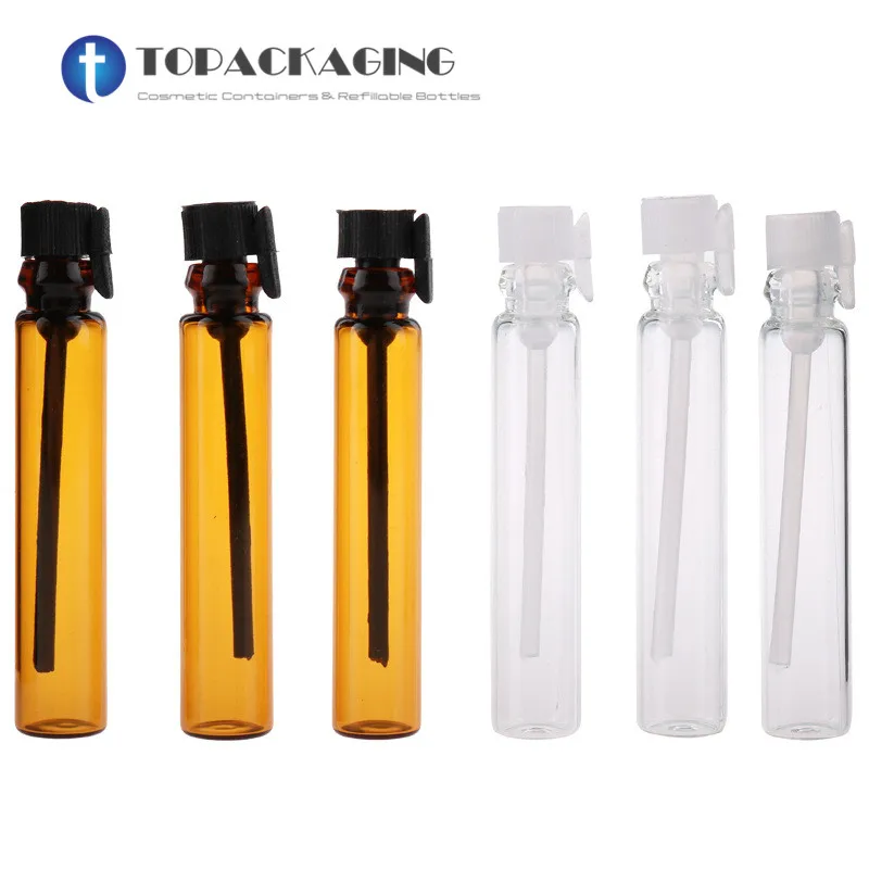 12pcs 40ml 50ml 60ml 80ml jewelry packaging appliance clear test tube wedding crafts hyaline glass ornaments bottles 500PCS/LOT-2ML Amber Glass Bottle PP Lid Stopper Empty Makeup Packing Sample Cosmetic Container Test Vials Clear Perfume Tube