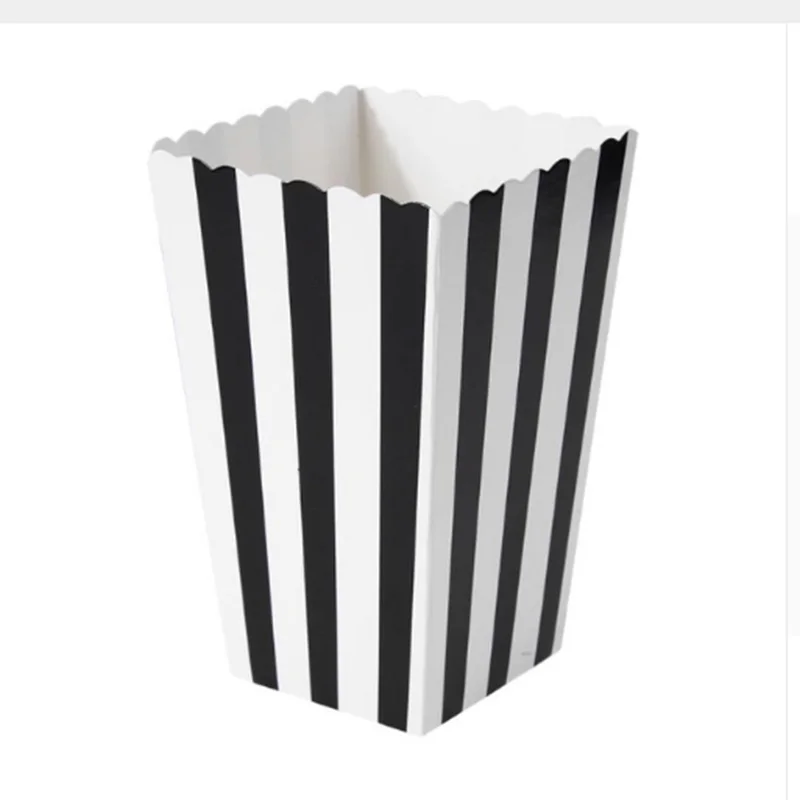 

12Pcs Hotsale Multi color Stripe pattern Candy Treat Popcorn Box Wedding Party & Decoration Christmas Birthday Party Gift box