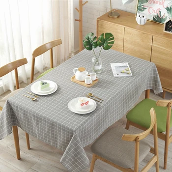 

Stylish Tablecloth Classic Plaid Cotton & Linen Rectangular Multifunctional Dinning Table Cloth for Kitchen Party Hotel 8 colors