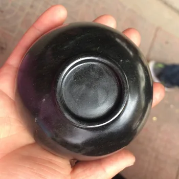 

Chinese collection Natural Black sapphire Jade Carved Beautiful Natural black Color jade Bowl natural crafts.