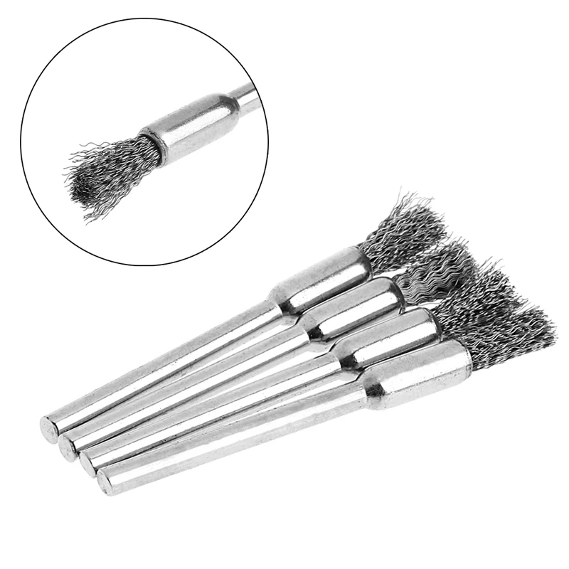 4Pcs 5mm Steel Wire Brushes Polishing Wheel Brush For Tools Mini