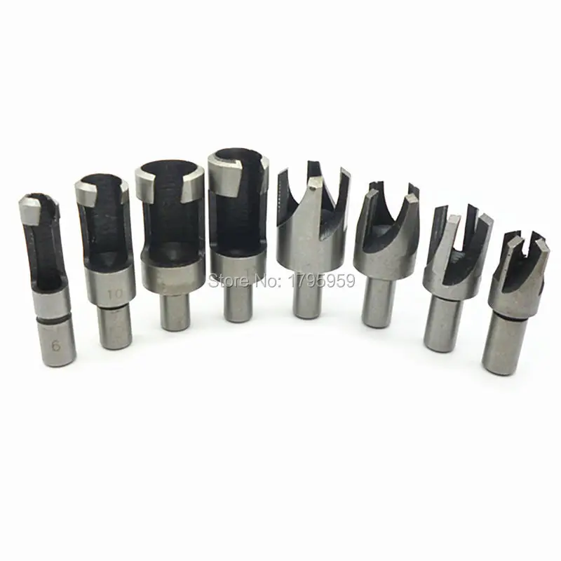 8 wood plug cutter drill bit set