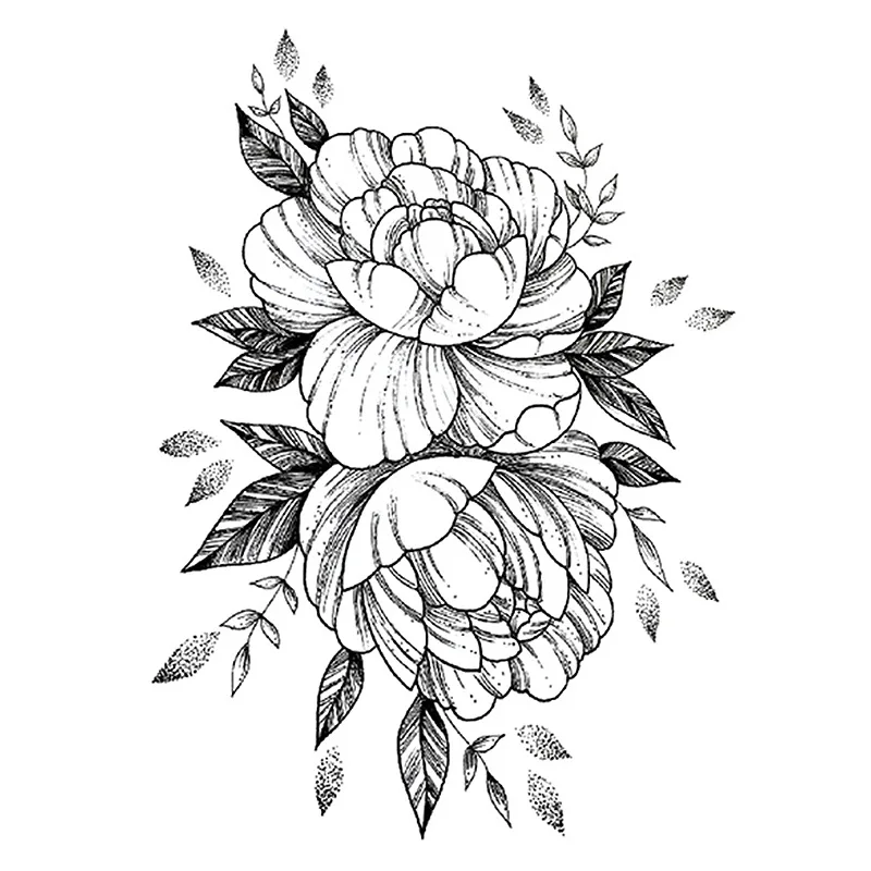 1 шт. временная татуировка наклейка черные розы дизайн полный цветок рука боди-арт большие поддельные татуировки стикер