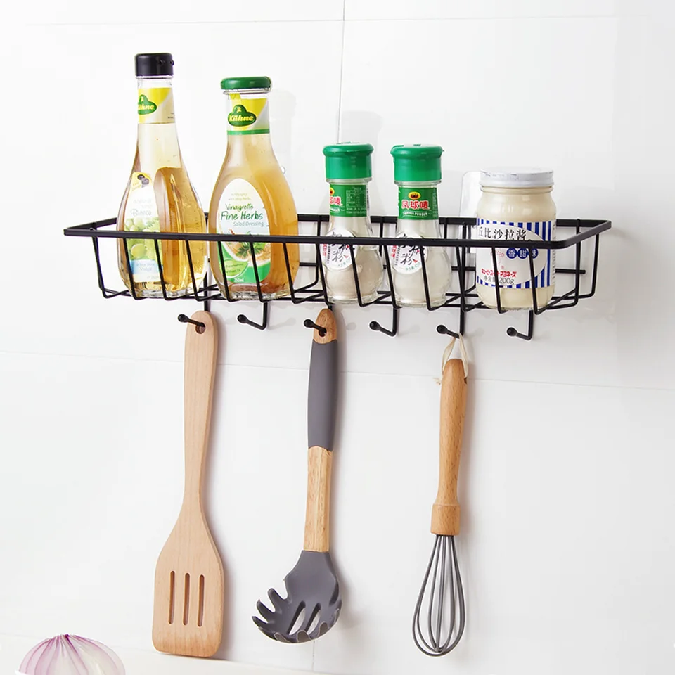 

Bathroom Shelf Storage Durable Shower Caddy Organizer Rack Wall Mounted for Kitchen Toilet Shower Dorm with Adhesive Hook