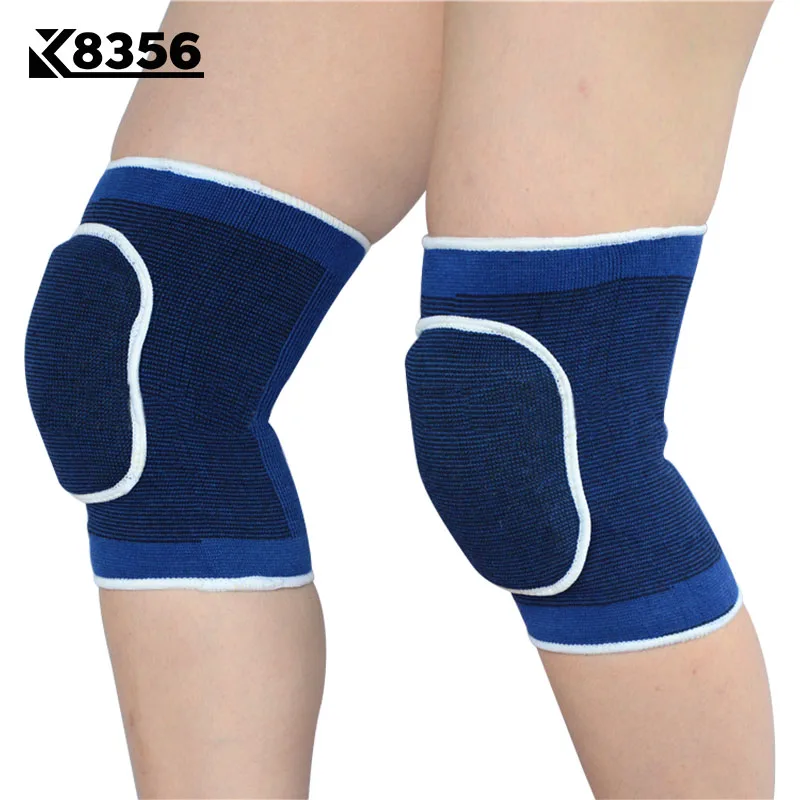K8356 1 زوج الإسفنج منصات الركبة الريشة الطائرة الرقص تنفس الركبة دعم الرياضة السلامة اللياقة حماية نيباد الأزرق