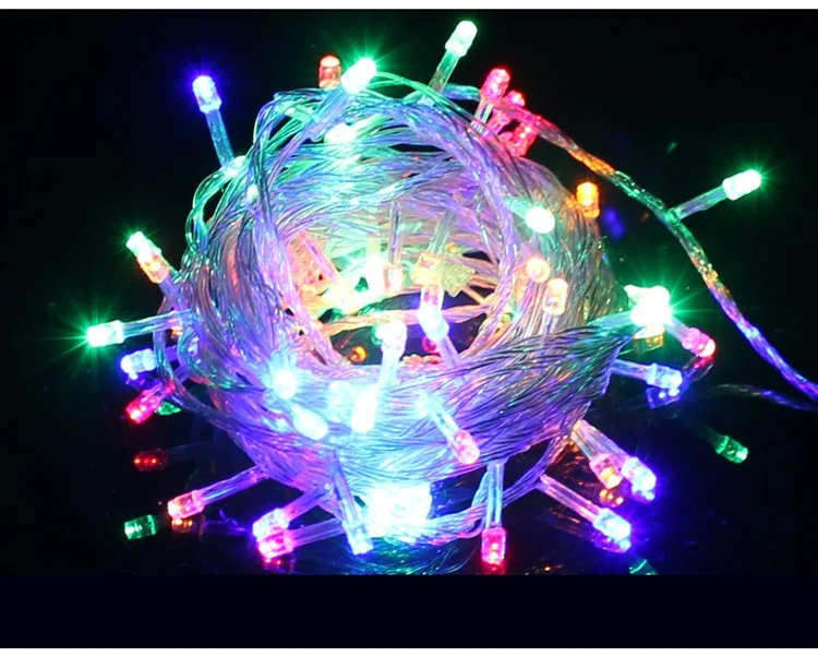 LED Рождество огни Гарланд огни 100 светодиодных 10 м Рождество огни Открытый Рождество украшения AC 110 В 220 В хлопок шар света деко - Испускаемый цвет: RGB Changeable