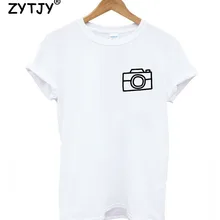 Женская футболка с карманом для камеры, хлопковая Повседневная забавная футболка для девушек, топ, хипстер, Tumblr, Прямая поставка, Z-1078