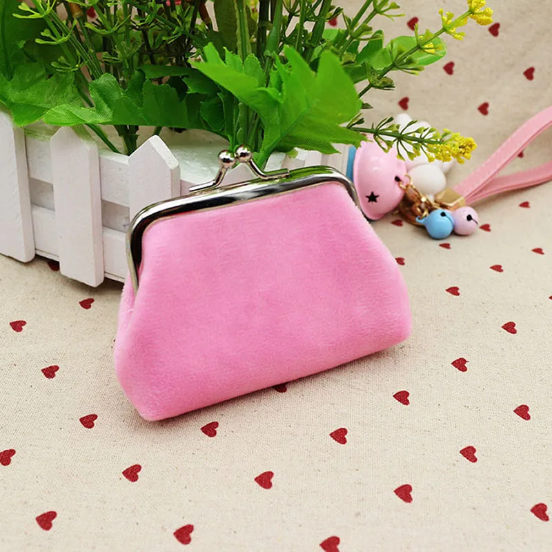 SLPF Autumn Winter Candy Color Plush Purse Student Fabric Key Headset Card Package Children Boy Girl 5