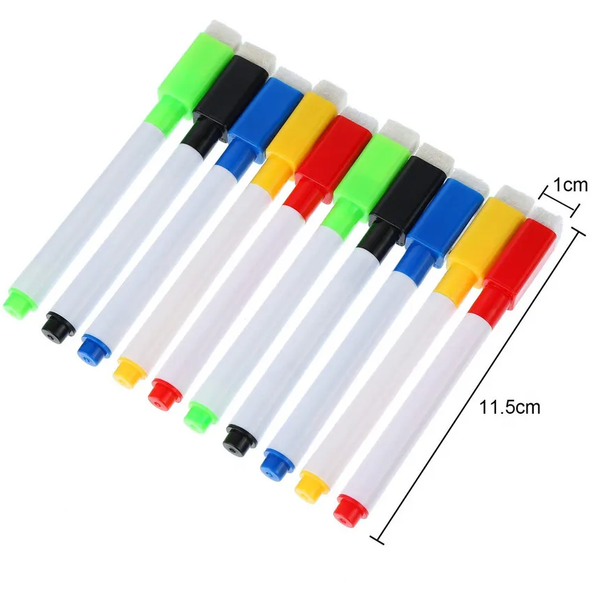 1pc Magnetic Whiteboard Marker Pen White Board Dry Erase Fine Nib Pen with Eraser Rubber Magnetic Markers Brush Fridge Magnets - Image 2