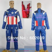 Капитан Америка Косплэй костюм целый набор включает Перчатки все хорошего качества искусственная кожа Сделано с груди значок опора
