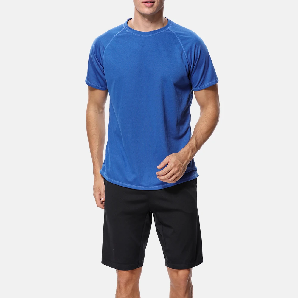 Men Rashguard Dry-Fit Shirts Solid Color UV-Protection UPF 50+ Beach Wear For Rash Guard