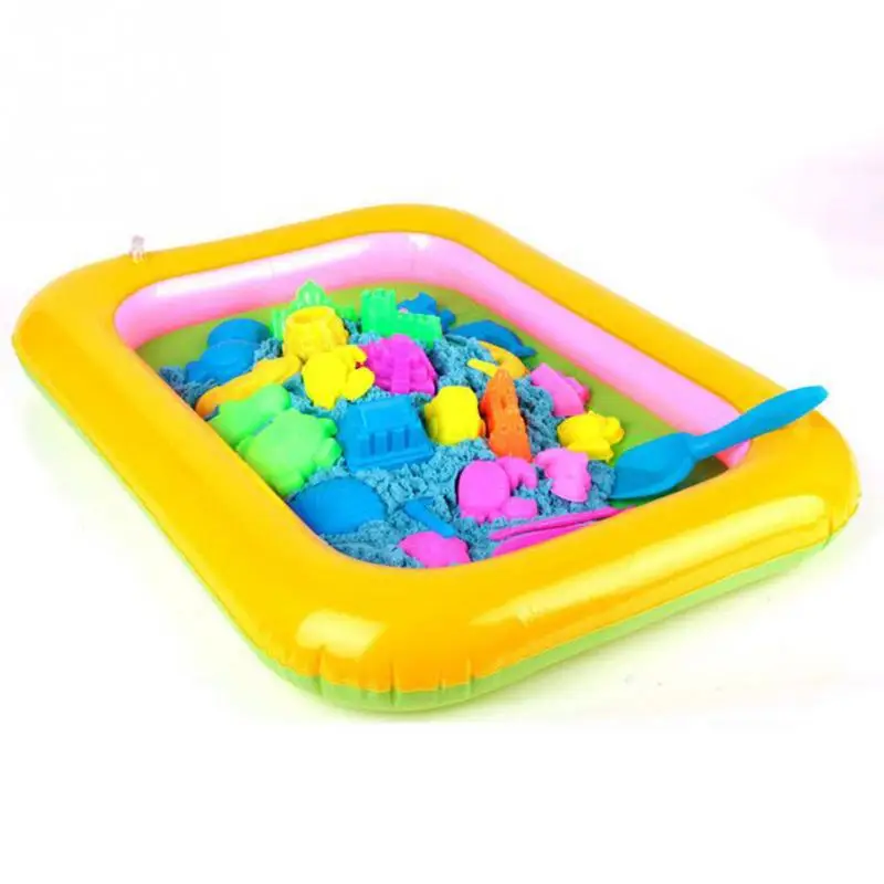 1 шт. случайный цвет ПВХ надувная песочница переносной столик игрушка набор для маленьких детей на открытом воздухе/в помещении игры