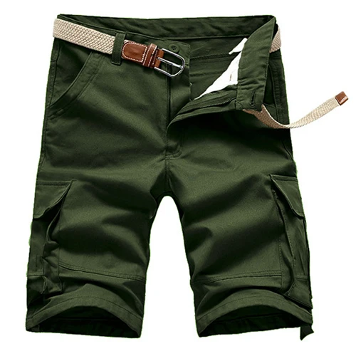 HOT 2019 Summer Cotton bermuda masculina overalls Cargo loose Solid Knee Length tactical Multi pocket short erkek homme