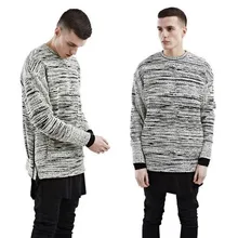 Осень-зима, мужская мода, полосатая Длинная толстовка с капюшоном, пуловер на молнии сбоку, мужская повседневная Уличная Толстовка в стиле хип-хоп, sudaderas hombre
