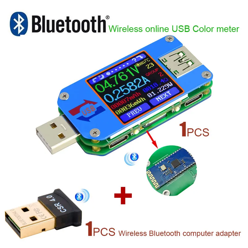 UM25C DC USB тестер Вольтметр Амперметр измеритель напряжения тока Емкость монитор qc2.0 быстрое зарядное устройство батарея банк питания детектор - Цвет: Bluetooth version