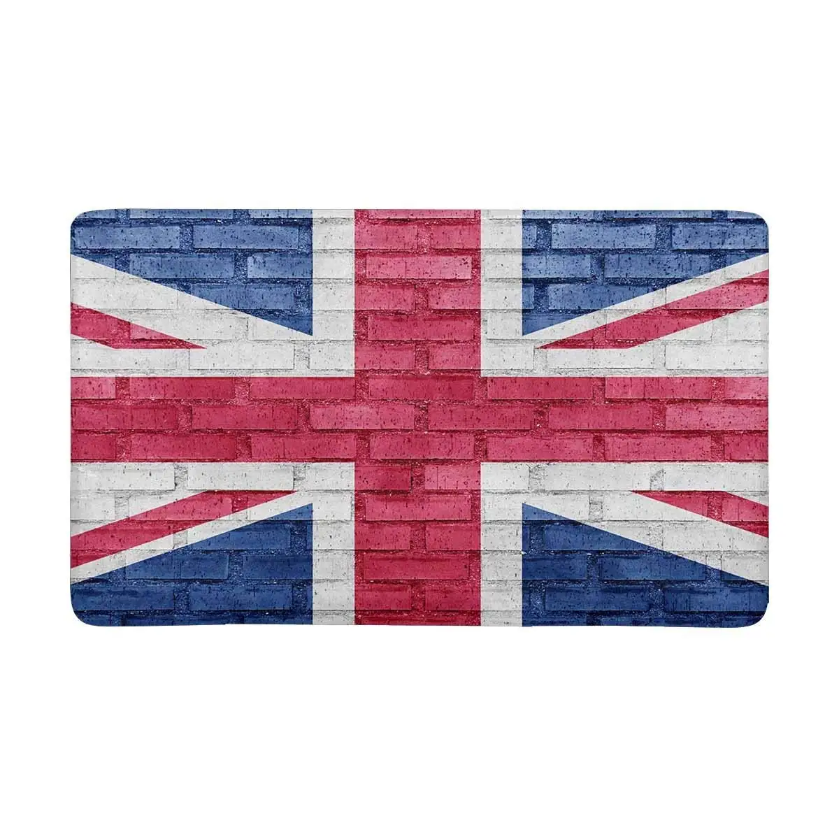

United Kingdom Union Jack Flag on Brick Wall Printed Indoor Doormat Bathroom Kitchen Anti-Slip Door Mat Entrance Rug Carpets