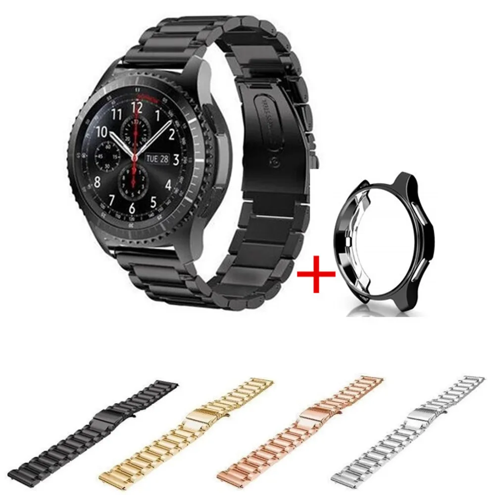 46 мм чехол + ремешки из нержавеющей стали для Samsung Gear S3 Classic/Frontier Link браслет 22