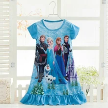 Elsa Anna Sofia Princess Dress Summer Girls Dress Nightgown Kids Dresses Night Gown Pajamas Dress Sleepwear Pyjamas Clothes