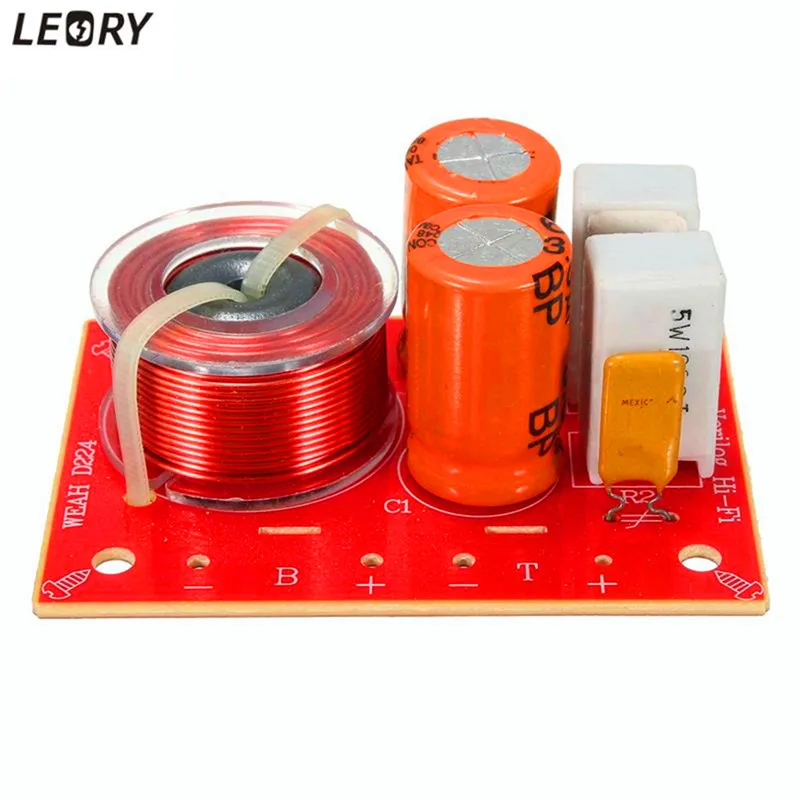 LEORY 80W 2 Way Hi-Fi Audio Speaker Frequency Divider Stereo Crossover Filters 71x52mm