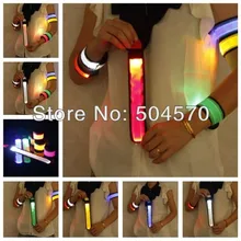 10 шт./лот 35 см Водонепроницаемый нейлон светодиодный уход за кожей лица Маска Спорт Бег ремешок на руку светодиодный светящаяся повязка световая вспышка повязка на голову вечерние свадебные сувениры