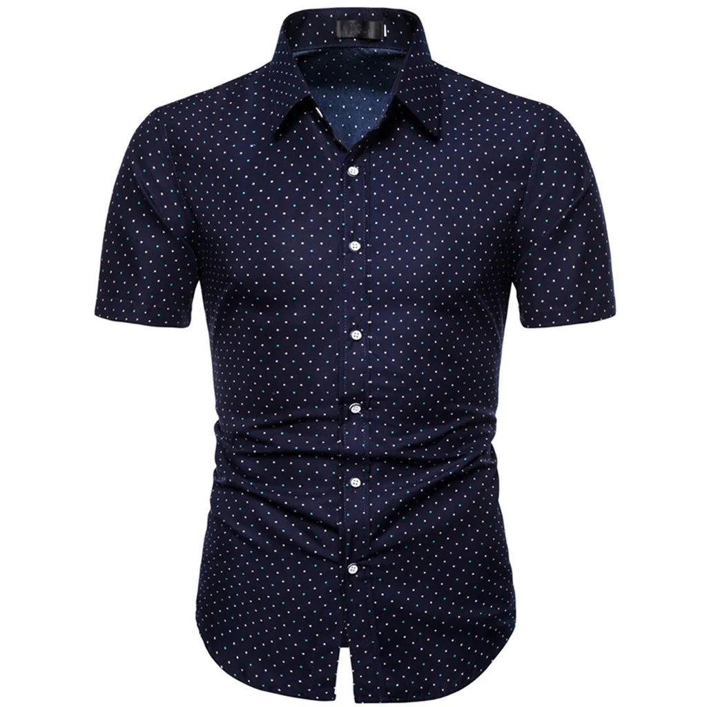 

New Style Shirt For Fashion Men Summer Slim Loose Hawaii Short Sleeve Reserva Camisa Printed Turn-down Collar shirt Tops