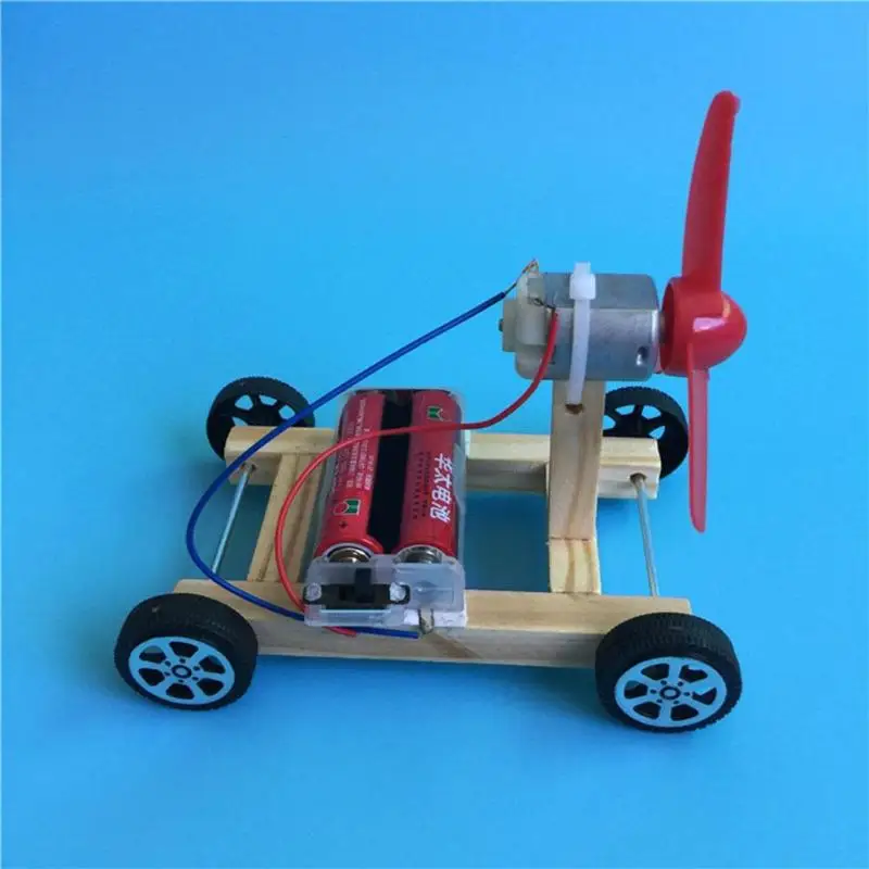 DIY деревянный ветряной автомобиль игрушки креативный одностворчатый ветряной автомобиль Сборная модель комплект научный эксперимент Развивающие игрушки для детей