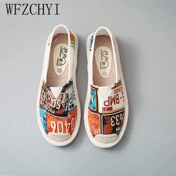 

New breathable women flats shoes canvas shoes espadrilles hand-woven pregnant women shoes fashion a pedal lazy loafers sneakers