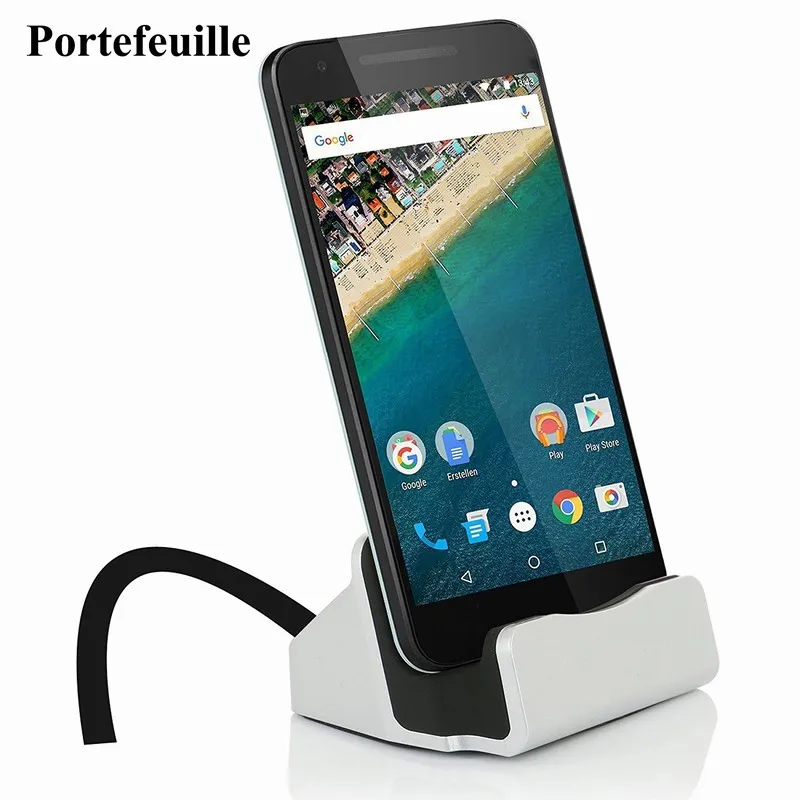 Portefeuille USB Type-C Desktop Charging Dock Station Cradles Holder Stand for Xiaomi Mi6 Mi5 Mi5s Samsung Galaxy S8 Plus Type C (3)