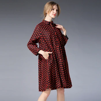 

Women Embroidery Red Shirt Blouses 2020 new Spring summer Cotton Casual Loose Plus size work blouse Shirt women tops blusas