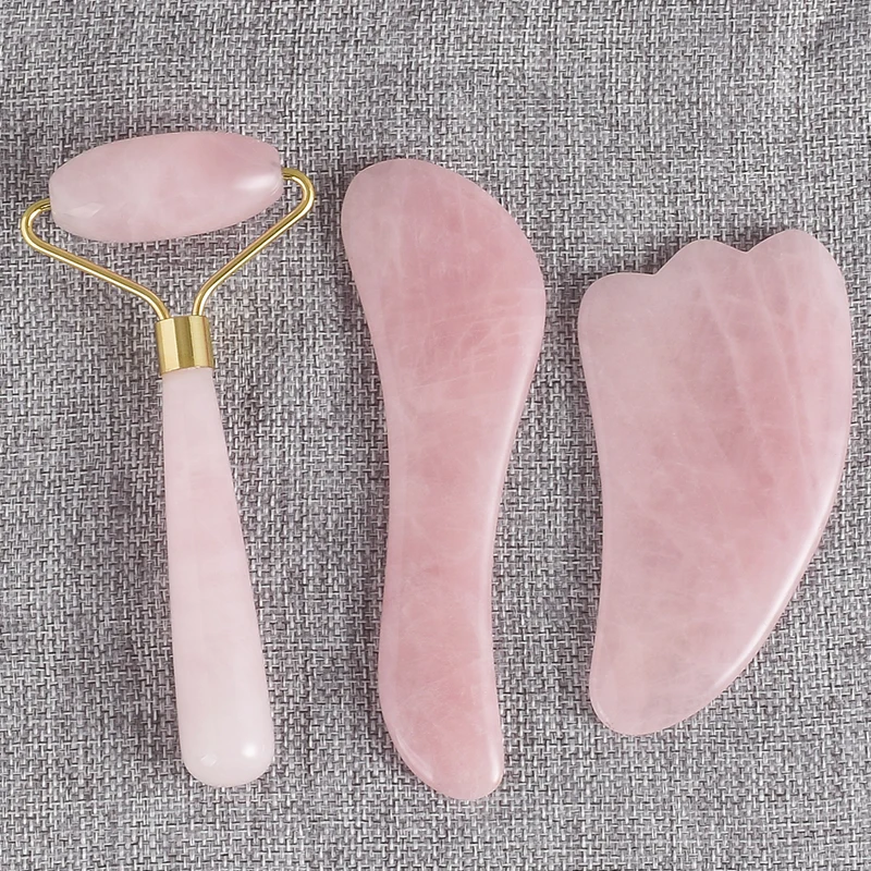 3 pcs Facial Massage roller tool rose quartz Women Relaxation Slimming wand Jade Acupuncture pen gua sha For Health Care 3 pcs Facial Massage roller tool rose quartz Women Relaxation Slimming wand Jade Acupuncture pen gua sha For Health Care