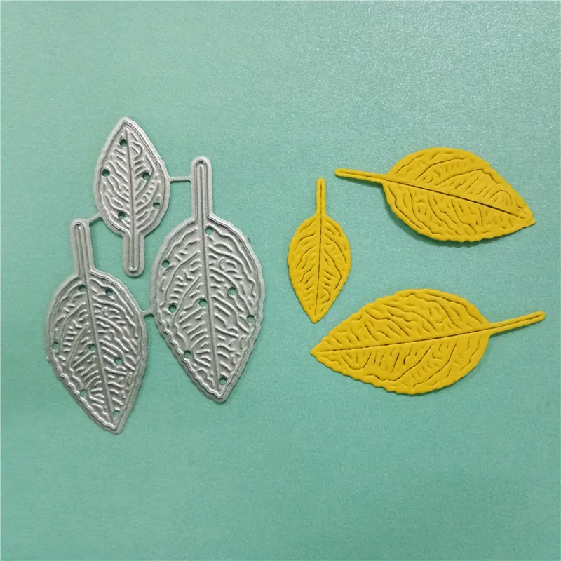 

3Pcs Rose Leaves Metal Cutting Dies Stencil for DIY Scrapbooking Photo Album Embossing Decorative Craft Die