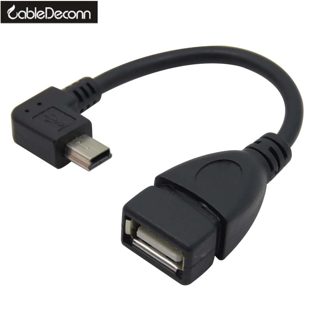 Бесплатная доставка 1 шт. правый 90 градусов Угловой USB Мини 5Pin к A/F OTG Хост кабель|mini