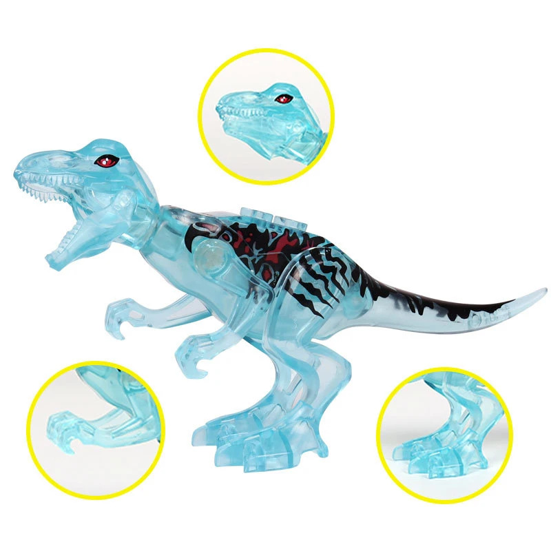 6 Styles Building Blocks  Crystal Dinosaurs Jurassic World Transparent Classic With Legoe Figures Bricks Toys  Kids F4