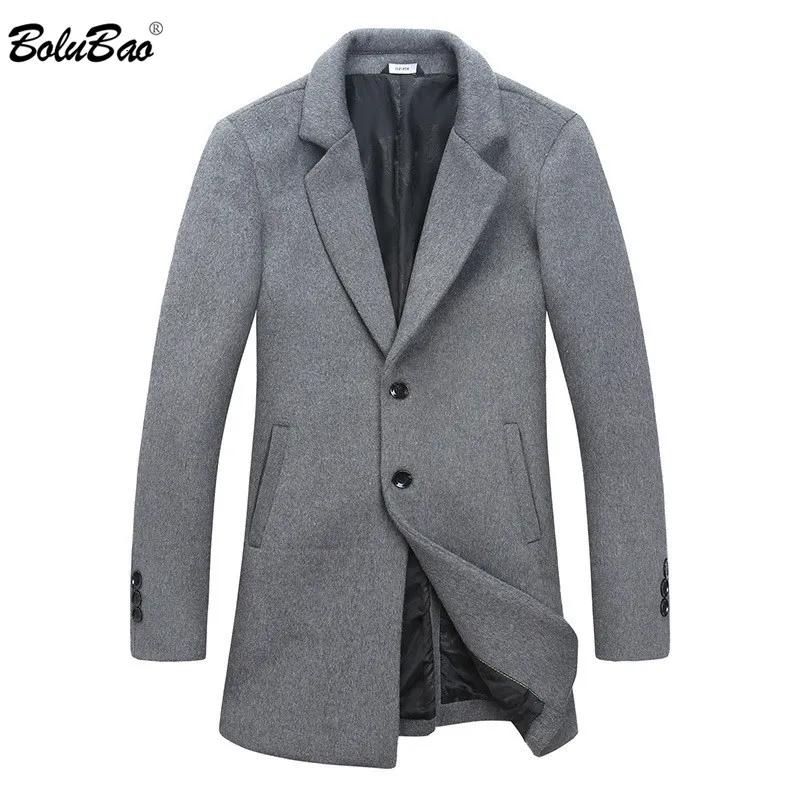 BOLUBAO Brand Men Wool Blends Coats Autumn Winter New Men's Solid Color Casual Wool Coats Male Simple Wool Blends Overcoat
