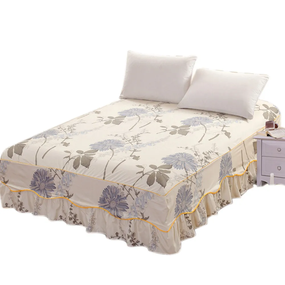 150*200*45 см полиэстер цветок эластичный кровать юбка без поверхности кровати фартук покрывало кружева кровать юбка - Цвет: 641