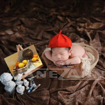 

Jane Z Ann Newborn Painter theme props Mini Sketchpad hat Palette brush baby photography props studio photo shoot accessories