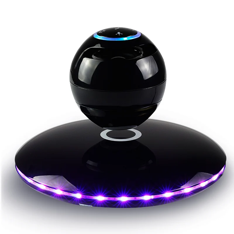 

2017 Fashion high-end gifts wireless magnetic Levitating Bluetooth speaker subwoofer with Touch Buttons and Led Light speakers