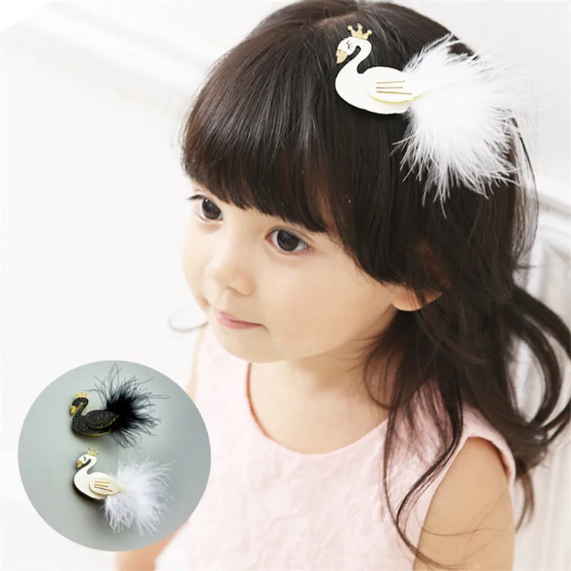 

Beautiful White Swan Hair Clips Performance child Hair accessory Noble Kids Headband Girl Accessories