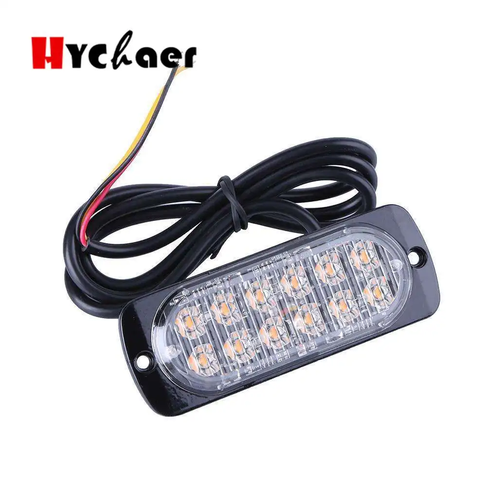 

4pc Ultra-thin LED High Power 12W Police Lights 12V-24V 12 LED Car Truck Emergency Side Strobe Warning Light Car-styling