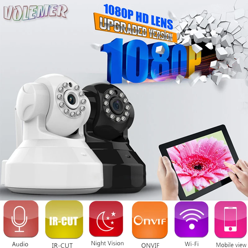 

Volemer New Hd Video Surveillance Camera Wifi 1080P Infrared Night Vision Home Security Ip Camera Support Ptz Phone App Control