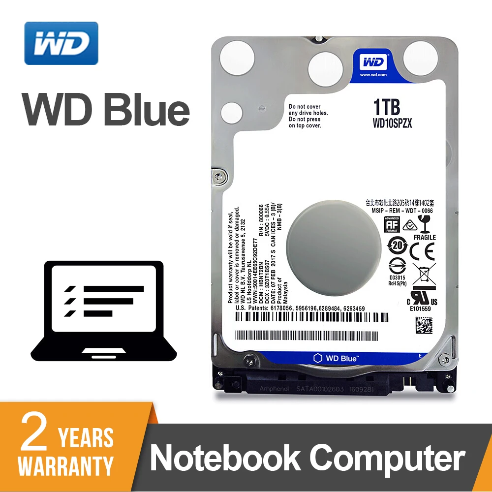 WD Blue 1 ТБ/2 ТБ мобильный жесткий диск 5400 об/мин SATA 6 ГБ/сек. 128 МБ кэш 2 5 дюйма|Внешние
