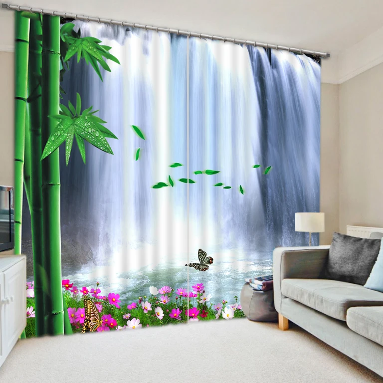 

Luxury Blackout 3D Window Curtain For Living Room waterfall curtains Blackout curtain