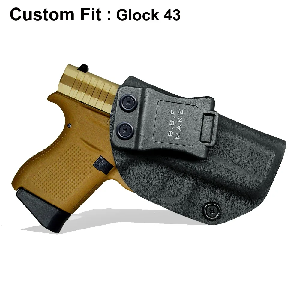 

B.B.F Make IWB KYDEX Holster Custom Fits: Glock 43 Gun Holster Inside Concealed Carry Holsters Pistol Case Guns Bag Accessories