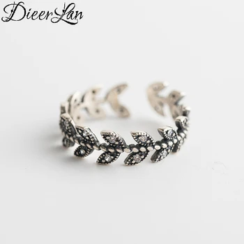 

Trendy Fashion 925 Sterling Silver Zircon Leaf Rings for Women Girls Vintage Personality Lady Bridal Engagement Rings Anillos