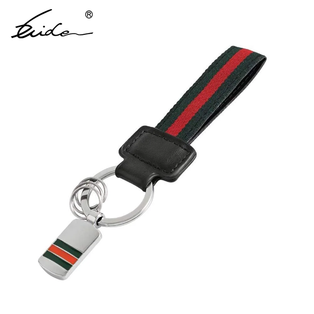

XIDE Elegant Leather Valet Key Chain Durable Multi-Ring Car Keychain Key Ring for Man and Women(Red/Green)