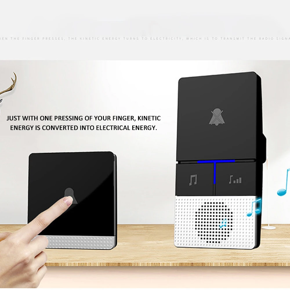 

No Battery Wireless Doorbell Long Range Home Door Bell Ring Call Transmitter Receiver Old Man Electronic