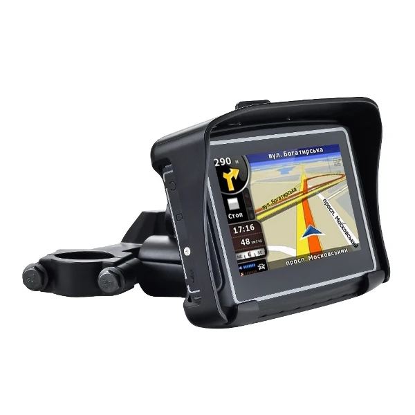 

4.3 Inch Motorcycle GPS Navigation Systemwith IPX7 Rating has 8GB of internal memory a micro SD card Slot and Bluetooth
