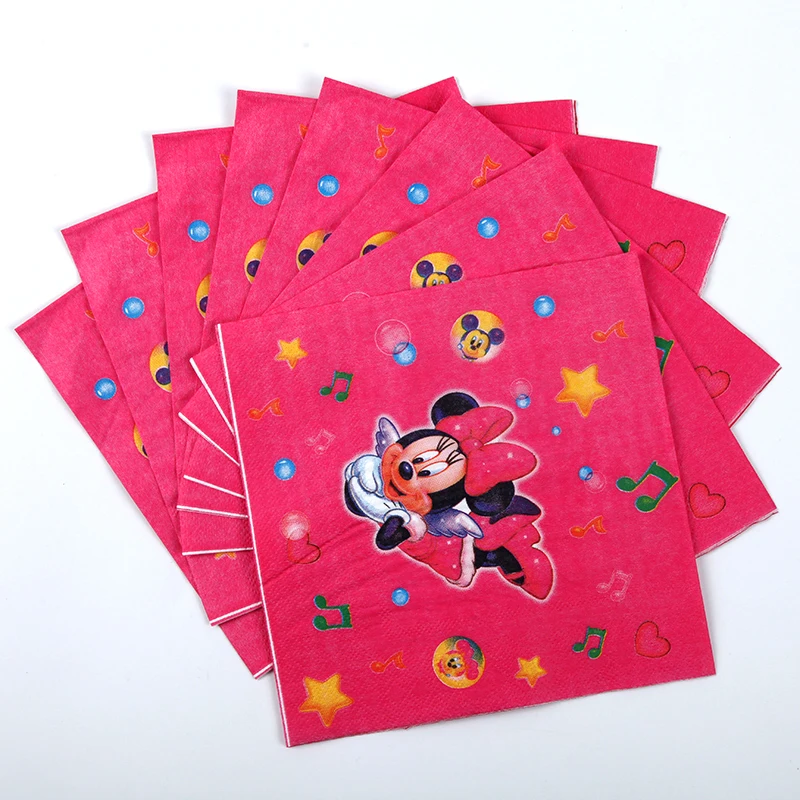 68Pcs\Lot Disney Minnie Mouse Disposable tableware birthday party decorations kids Cartoon theme party supplies